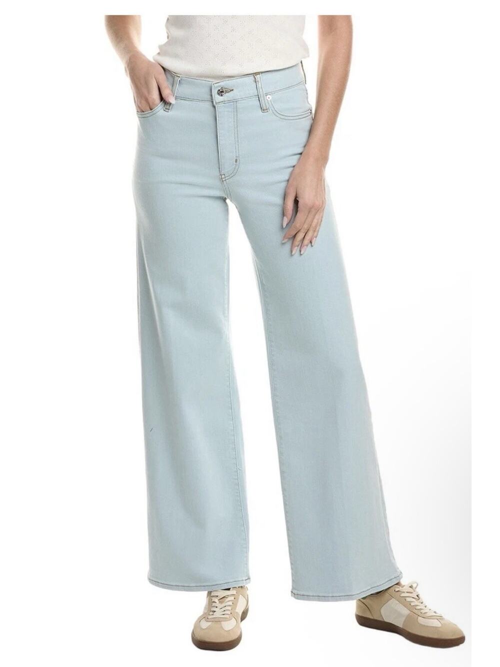 Frame Denim Le Slim Palazzo Feather Jean Women's 33 Wide Leg High Rise